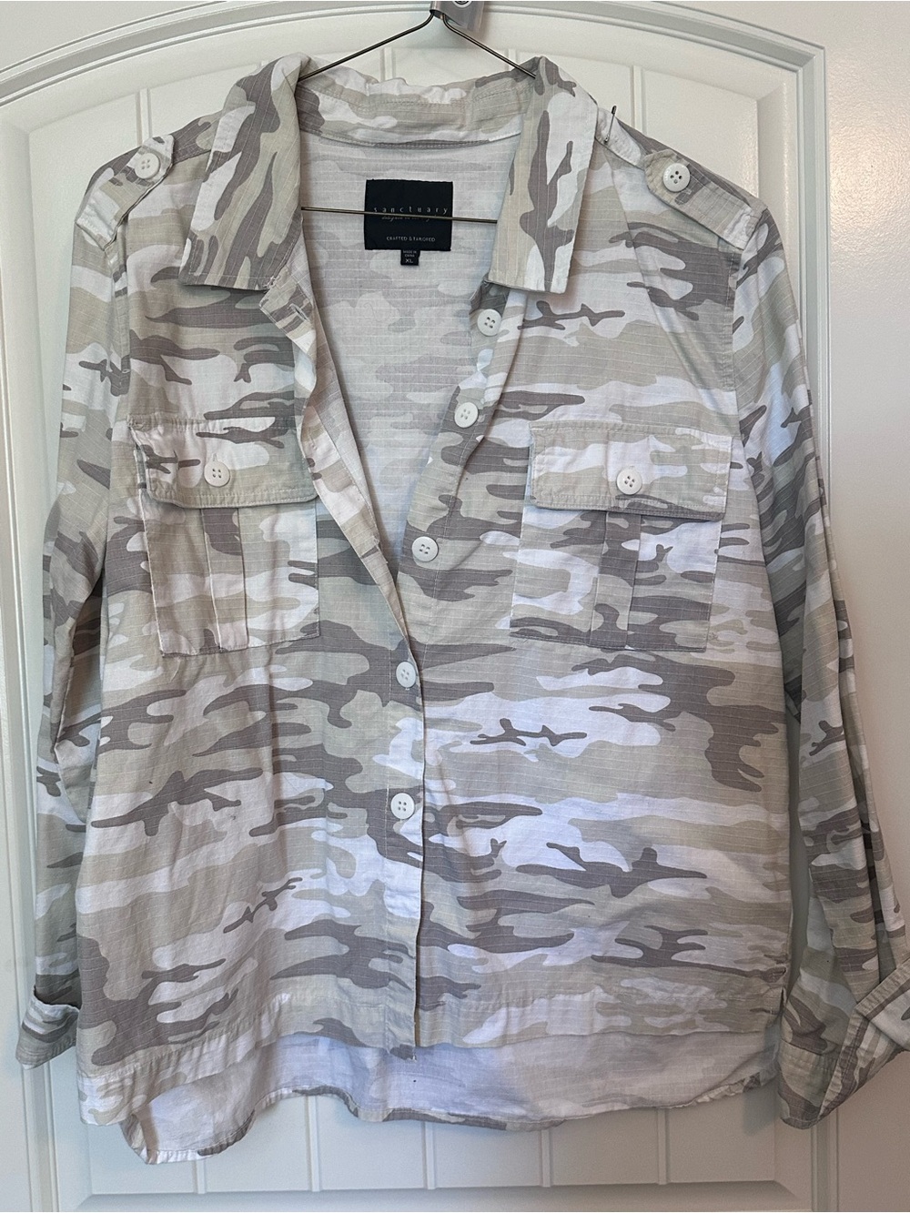 Sanctuary Beige Camo Utility Jacket